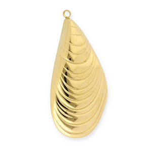 Stainless Steel - Rostfrei Stahl Anh&auml;nger Muschel Gold