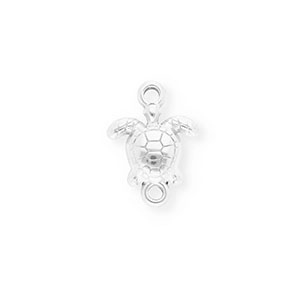 Stainless Steel - Rostfrei Stahl Schmuckzubeh&ouml;r Zwischenst&uuml;ck Schildkr&ouml;te Silver