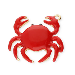 Metall Anh&auml;nger Krabbe Gold-red