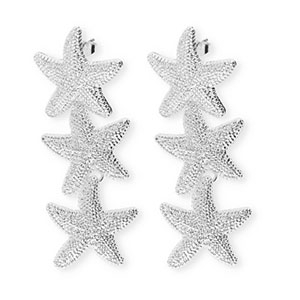 Trendy Ohrringe&nbsp;/&nbsp;Ohrstecker Seesterne mit Rostfrei Stahl-Stecker Silver