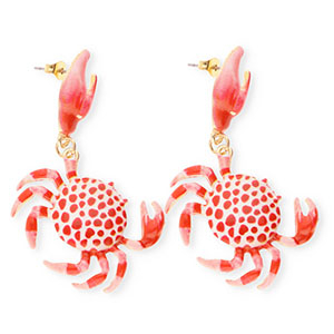 Trendy Ohrringe&nbsp;/&nbsp;Ohrstecker Enamel Krabbe mit Rostfrei Stahl-Stecker Gold-red-pink-white