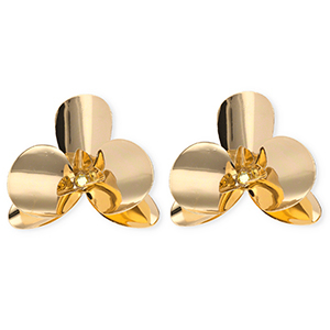 Statement Ohrringe&nbsp;/&nbsp;Ohrstecker Blume mit Rostfrei Stahl-Stecker Gold