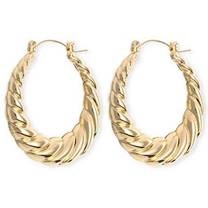 Statement Ohrringe&nbsp;/&nbsp;Creolen Verdreht mit Rostfrei Stahl-Stecker Gold