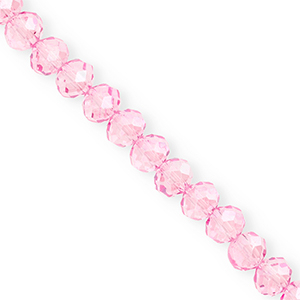 Top Glas Facett Perlen 8x6&nbsp;mm Rondellen Light pink