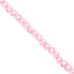 Top Glas Facett Perlen 6x5&nbsp;mm Rondellen Light pink