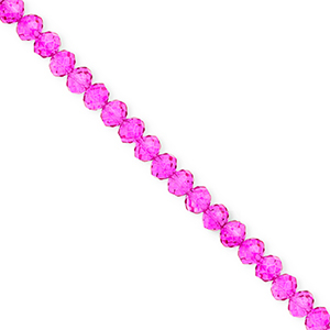 Top Glas Facett Perlen 4x3&nbsp;mm Rondellen Fuchsia pink