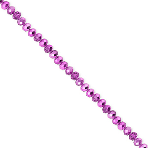 Top Glas Facett Perlen 3x2&nbsp;mm Rondellen Orchid purple-pearl shine coating