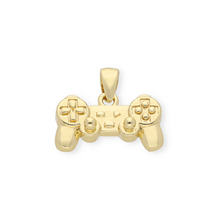 Brass TQ Metall Anh&auml;nger Gamecontroller Gold
