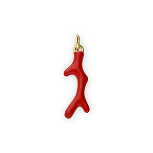 Brass TQ Metall Anh&auml;nger Koralle Gold-red