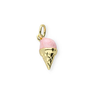 Brass TQ Metall Anh&auml;nger Eist&uuml;te Gold-light pink