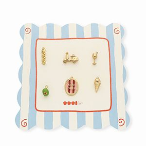 BY31&reg; Eco-brass (nachaltiges Messing) Anh&auml;nger Vorteilspackung (6 St&uuml;ck) Gold-olive green-light pink-red