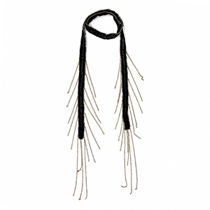 Organza-Choker mit Glasperlen Black-gold