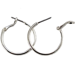 Metall Zubeh&ouml;r DQ Creolen 20mm Silber