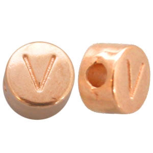 DQ Metall Perlen Buchstabe V Rosegold (Nickelfrei)