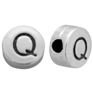 DQ Metall Perlen Buchstabe Q Antik silber (Nickelfrei)
