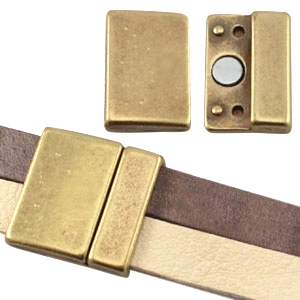 DQ Metall Magnetverschluss large (f&uuml;r DQ Leder flach 10/20mm) antik bronze (nickelfrei)