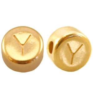 DQ Metall Perlen Buchstabe Y Gold (Nickelfrei)