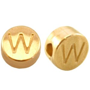 DQ Metall Perlen Buchstabe W Gold (Nickelfrei)