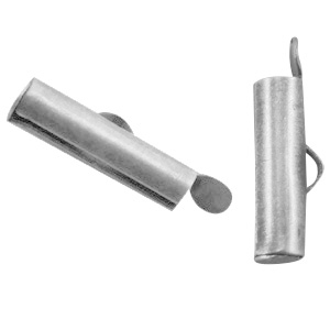 DQ Metall Schieber Endkappen 15x6mm Antik silber (Nickelfrei)