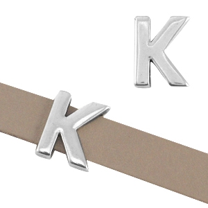 DQ Metall Schieber Buchstabe "K" &Oslash;10.3x2.3mm Antik silber (nickelfrei)