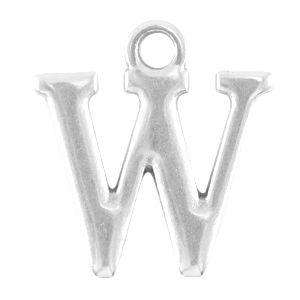 DQ Metall Buchstabenanh&auml;nger W Antik silber (nickelfrei)