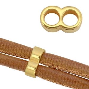 DQ Metall Verteiler f&uuml;r 5mm Kordel Gold (Nickelfrei)
