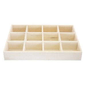 Schmuckdisplay Holz 12-F&auml;cher Natural (nat&uuml;rliche Farbe Holz)