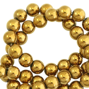 H&auml;matit Perlen rund 4mm Gold