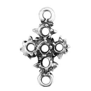 Metall Anh&auml;nger TQ Kreuz Zwischenst&uuml;ck Antique silber