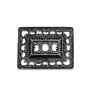 Metall Anh&auml;nger TQ boho style Rechteck Antique silber