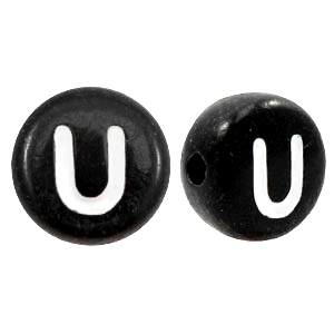 Buchstaben Perlen aus Acryl U Schwarz