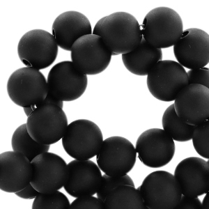 8 mm acryl Perlen Matt Deep black