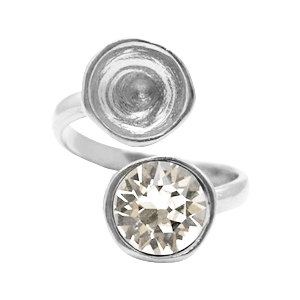 Metall Zubeh&ouml;r DQ Ring mit Fassung f&uuml;r SS39 Antik silber (nickelfrei)