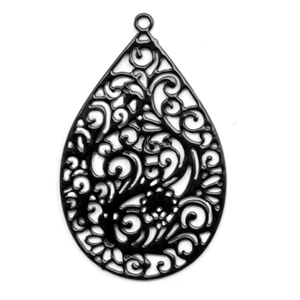 Bohemian Anh&auml;nger Tropfenform Schwarz