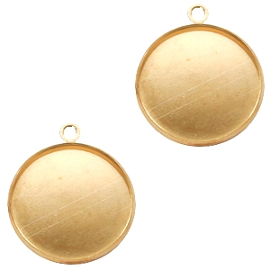 Anh&auml;nger Metall Fassung f&uuml;r Cabochon 20 mm Gold