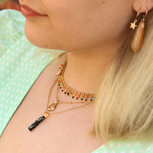 Schmuckinspiration mit neuem Jasseron aus rostfreiem Stahl mit &ouml;lfarbenen Spikes: