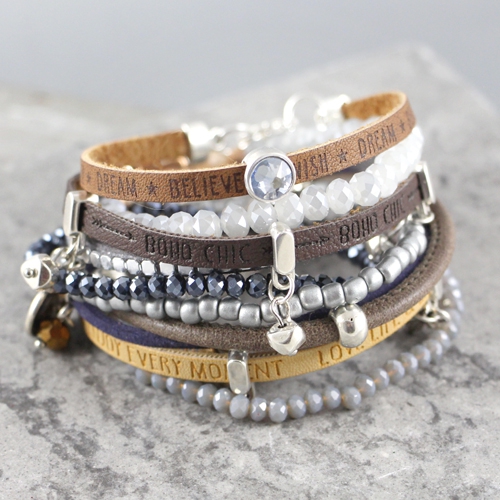 Mach hippe Armb&auml;nder mit 5mm Imitat Slogan Leder!