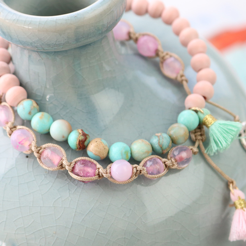 Die Sommerfarben unserer Naturstein Perlen sind perfekt f&uuml;r Sommer Schmuck mit einem modernen Look!