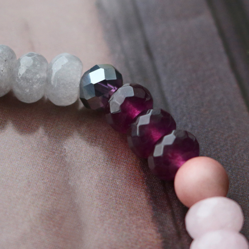 Trendy Schmuck aus Naturstein Perlen Facett geschliffen mit rosa T&ouml;nen