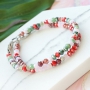 Farbenfrohen Schmuck in zarten rose und gr&uuml;nen T&ouml;nen Facett Perlen
