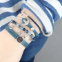 Armb&auml;nder und Ringe mit Anker in blauen Farbt&ouml;nen