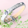 Armb&auml;nder mit passenden Ohrringen aus DQ Metall, DQ Leder, ImpressArt und Facettperlen