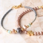 Farbenfrohe Armb&auml;nder mit Facettperlen und goldenen Details