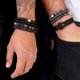 Cooler M&auml;nnerschmuck mit Perlen und DQ Leder
