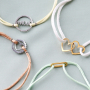Musthave-Schmuckherstellung mit Edelstahl-Zwischenst&uuml;cke und farbigem Satin-Draht 
