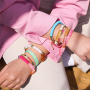 Designideen f&uuml;r Armb&auml;nder mit Acrylperlen, facettierten Perlen und Schmuckb&auml;ndern mit Text