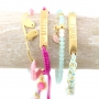 Trendy Kette mit Halbedelstein Anh&auml;nger und ganz viel Macram&eacute; Armb&auml;nder!