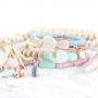 Let&rsquo;s go to the beach Schmuck Set mit Holz, Leder, Kokos & Muschel Perlen.