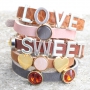 Trendy Cuoio und Love Crystal Armb&auml;nder kombiniert mit Metall Buchstaben Schieber!
