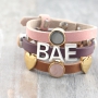 Trendy Cuoio und Love Crystal Armb&auml;nder kombiniert mit Metall Buchstaben Schieber!